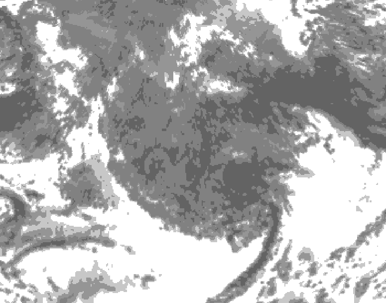 GDPS total cloud 216 hour forecast chart for Canada based on 2025/10/13 0000Z data