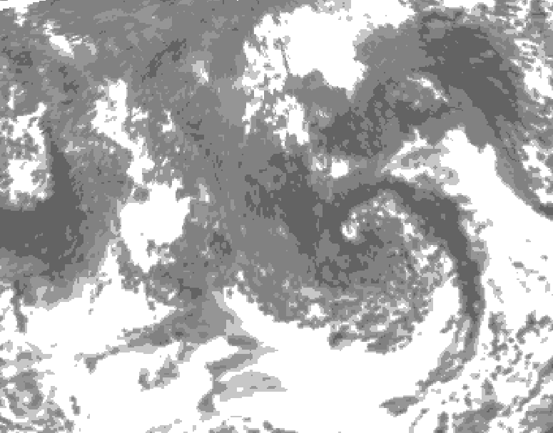 GDPS total cloud 234 hour forecast chart for Canada based on 2025/10/13 0000Z data