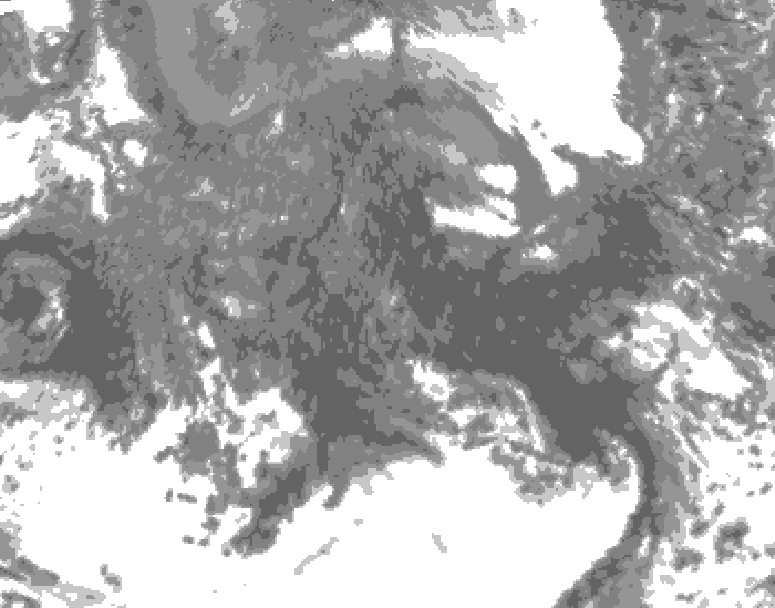 GDPS total cloud 174 hour forecast chart for Canada based on 2025/10/13 1200Z data