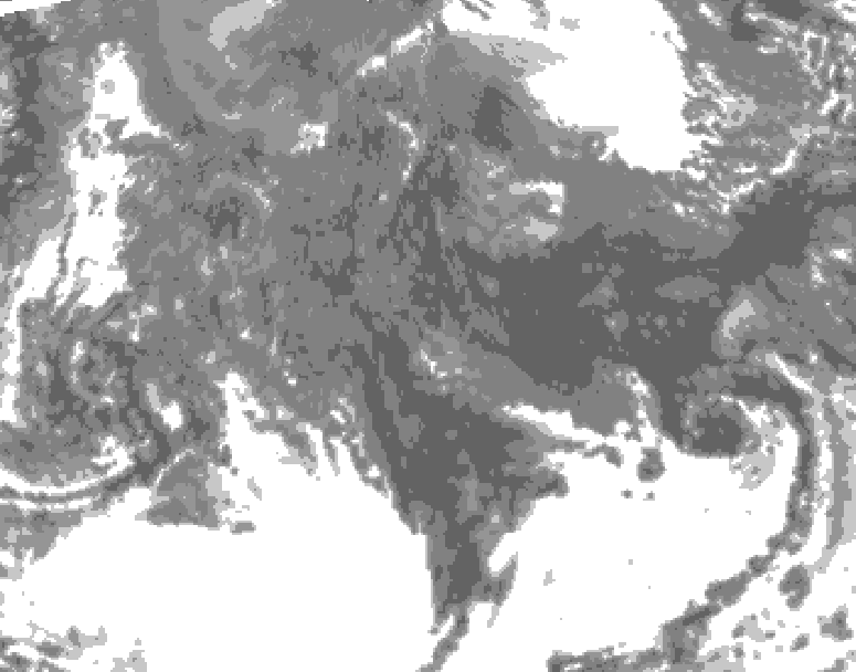 GDPS total cloud 192 hour forecast chart for Canada based on 2025/10/13 1200Z data