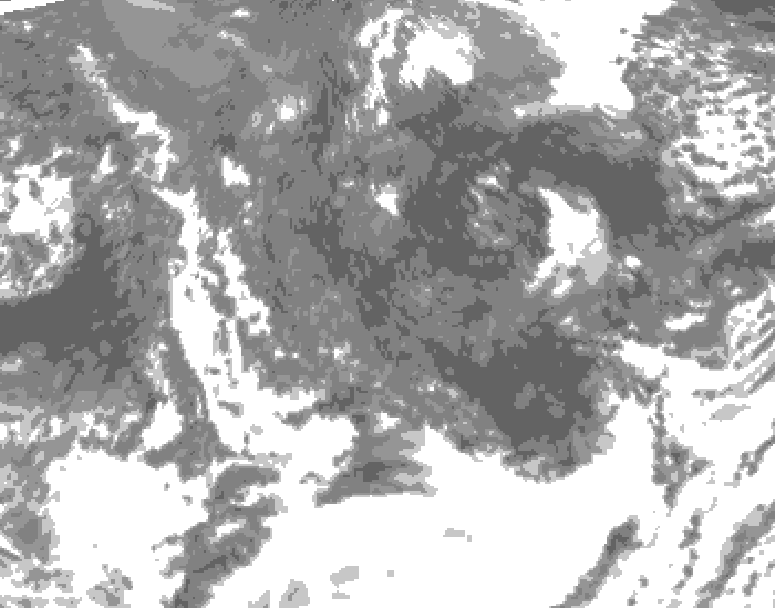 GDPS total cloud 222 hour forecast chart for Canada based on 2025/10/13 1200Z data