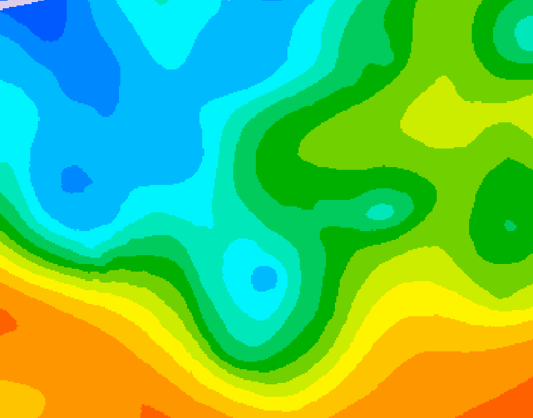 GDPS 500 millibar geopotential height 120 hour forecast chart for Canada based on 2025/10/14 0000Z data