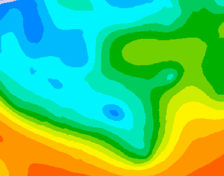 GDPS 500 millibar geopotential height 138 hour forecast chart for Canada based on 2025/10/14 0000Z data