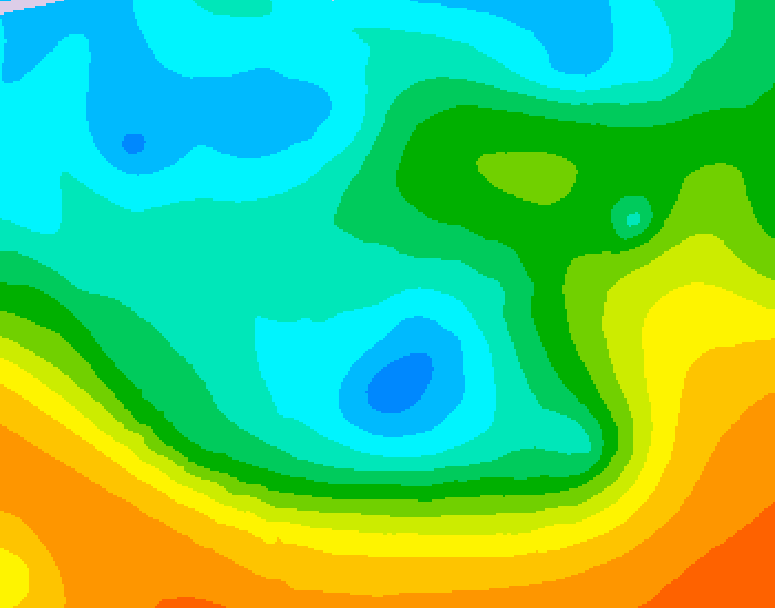GDPS 500 millibar geopotential height 156 hour forecast chart for Canada based on 2025/10/14 0000Z data
