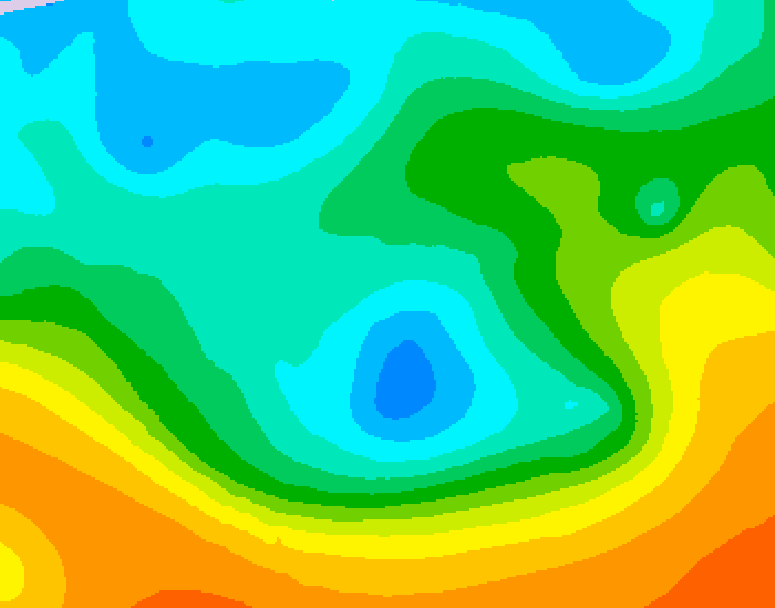 GDPS 500 millibar geopotential height 162 hour forecast chart for Canada based on 2025/10/14 0000Z data