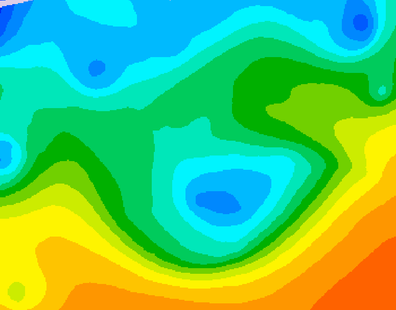 GDPS 500 millibar geopotential height 180 hour forecast chart for Canada based on 2025/10/14 0000Z data