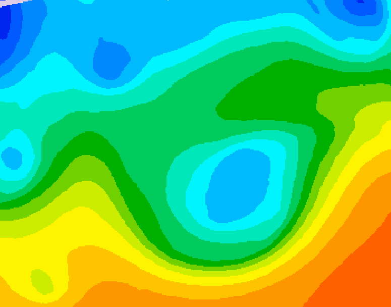 GDPS 500 millibar geopotential height 192 hour forecast chart for Canada based on 2025/10/14 0000Z data