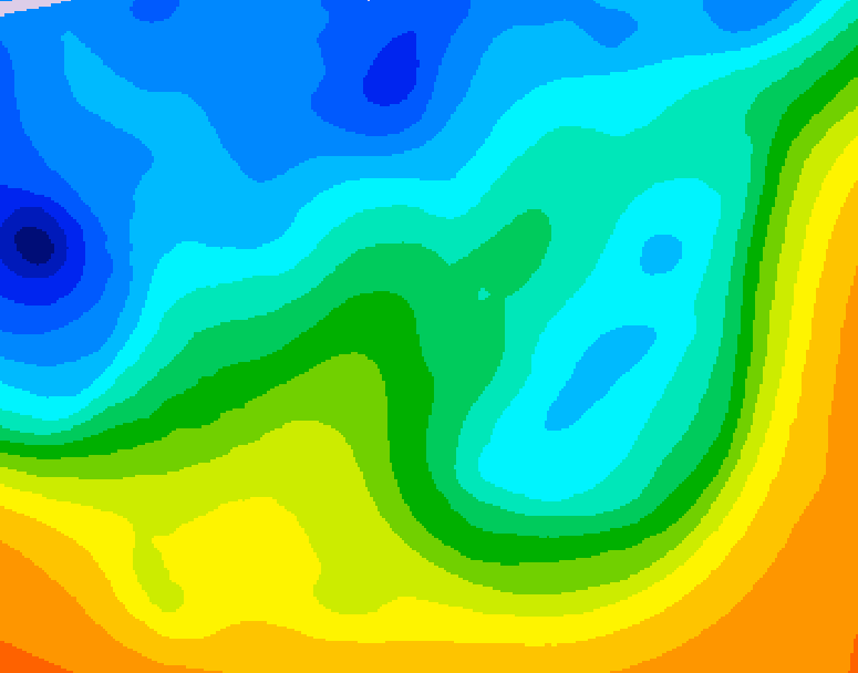 GDPS 500 millibar geopotential height 234 hour forecast chart for Canada based on 2025/10/14 0000Z data