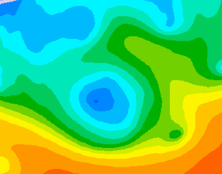 GDPS 500 millibar geopotential height 150 hour forecast chart for Canada based on 2025/10/14 1200Z data