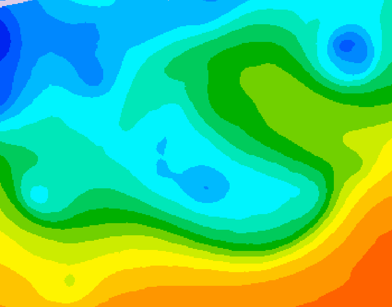 GDPS 500 millibar geopotential height 180 hour forecast chart for Canada based on 2025/10/14 1200Z data