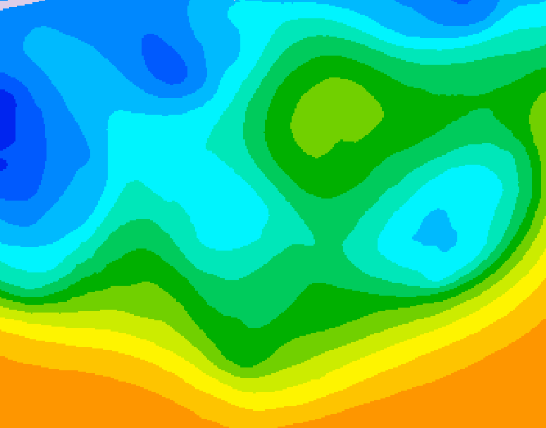 GDPS 500 millibar geopotential height 222 hour forecast chart for Canada based on 2025/10/14 1200Z data