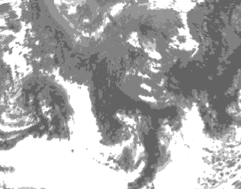 GDPS total cloud 120 hour forecast chart for Canada based on 2025/10/14 0000Z data
