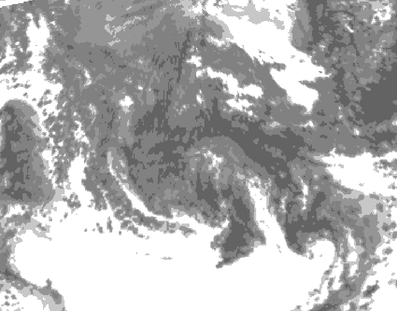 GDPS total cloud 150 hour forecast chart for Canada based on 2025/10/14 1200Z data