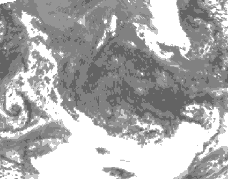 GDPS total cloud 174 hour forecast chart for Canada based on 2025/10/14 1200Z data