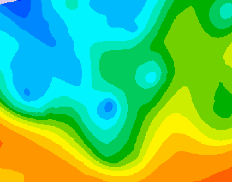 GDPS 500 millibar geopotential height 096 hour forecast chart for Canada based on 2025/10/15 0000Z data