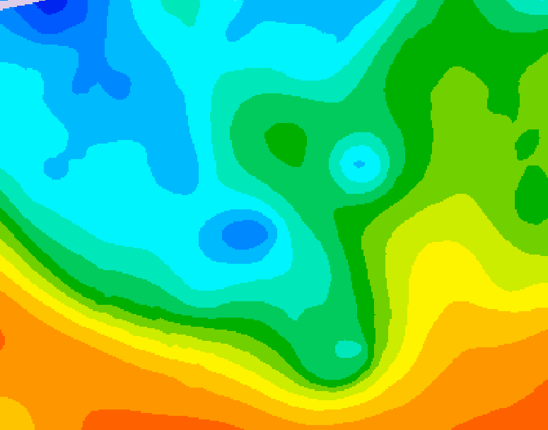 GDPS 500 millibar geopotential height 114 hour forecast chart for Canada based on 2025/10/15 0000Z data