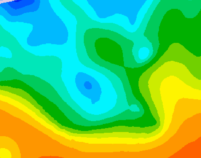GDPS 500 millibar geopotential height 132 hour forecast chart for Canada based on 2025/10/15 0000Z data