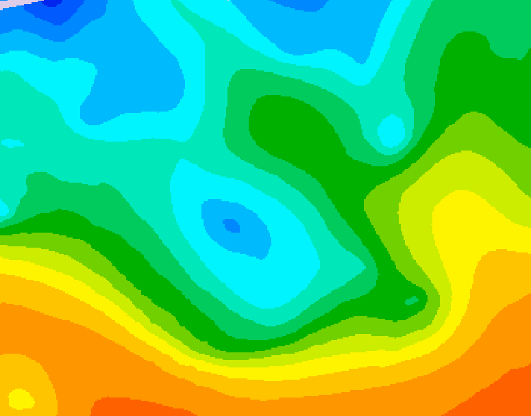 GDPS 500 millibar geopotential height 138 hour forecast chart for Canada based on 2025/10/15 0000Z data