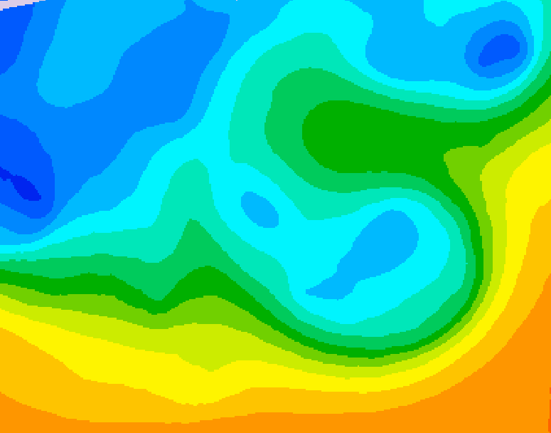 GDPS 500 millibar geopotential height 186 hour forecast chart for Canada based on 2025/10/15 0000Z data