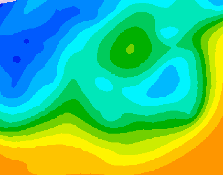 GDPS 500 millibar geopotential height 216 hour forecast chart for Canada based on 2025/10/15 0000Z data