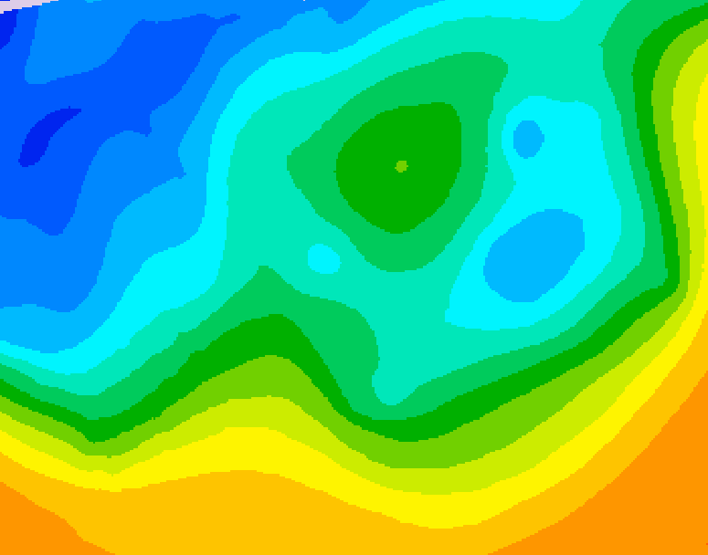 GDPS 500 millibar geopotential height 228 hour forecast chart for Canada based on 2025/10/15 0000Z data