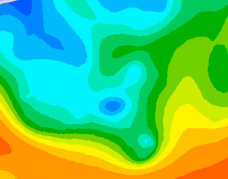 GDPS 500 millibar geopotential height 102 hour forecast chart for Canada based on 2025/10/15 1200Z data