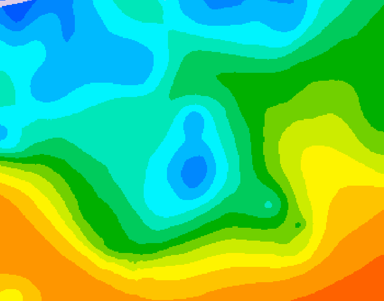 GDPS 500 millibar geopotential height 120 hour forecast chart for Canada based on 2025/10/15 1200Z data
