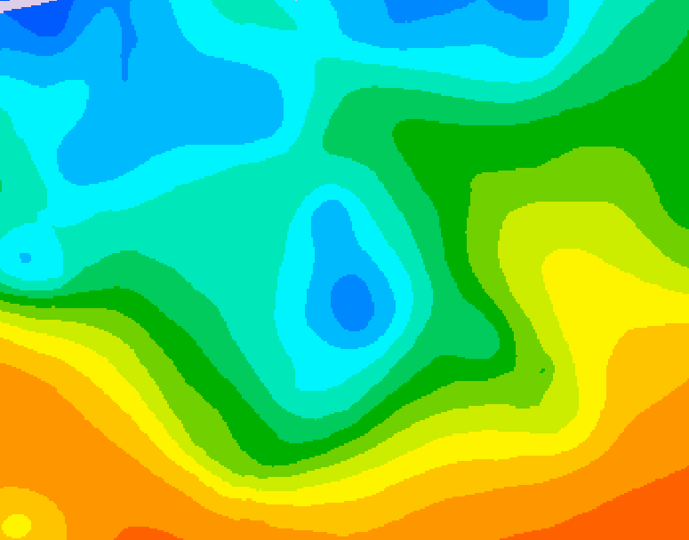 GDPS 500 millibar geopotential height 126 hour forecast chart for Canada based on 2025/10/15 1200Z data