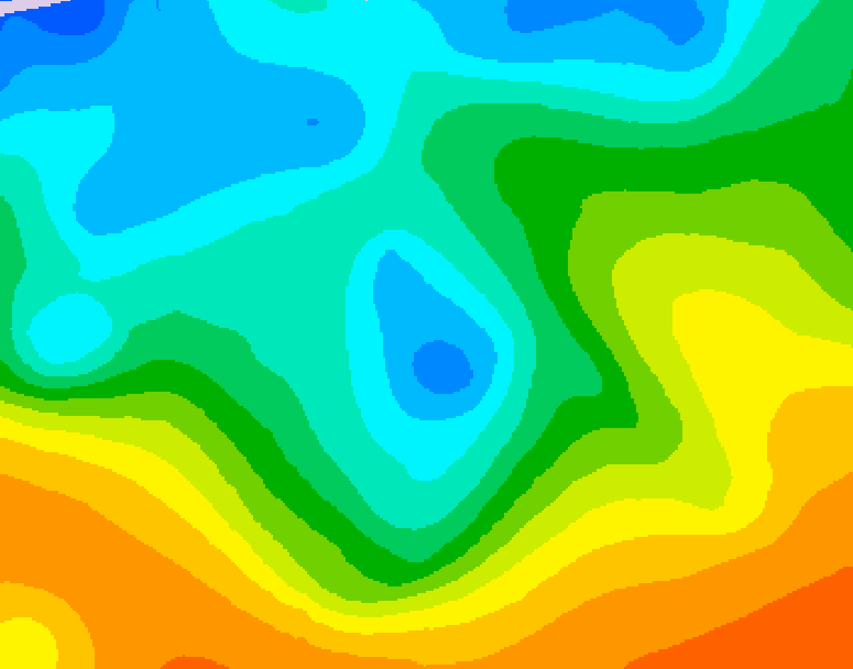 GDPS 500 millibar geopotential height 132 hour forecast chart for Canada based on 2025/10/15 1200Z data