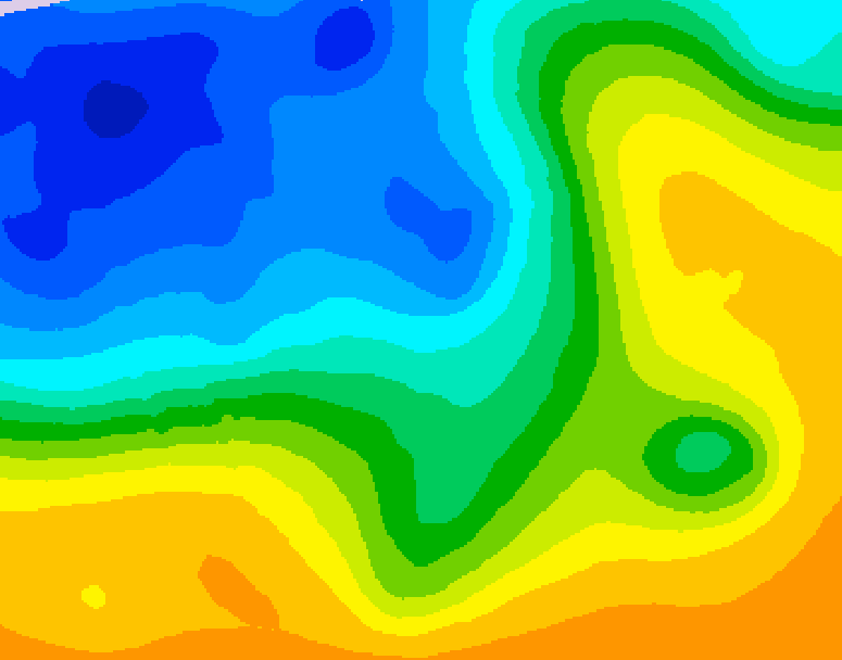 GDPS 500 millibar geopotential height 198 hour forecast chart for Canada based on 2025/10/15 1200Z data