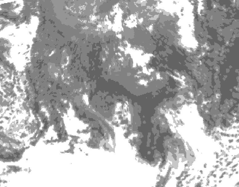 GDPS total cloud 114 hour forecast chart for Canada based on 2025/10/15 0000Z data