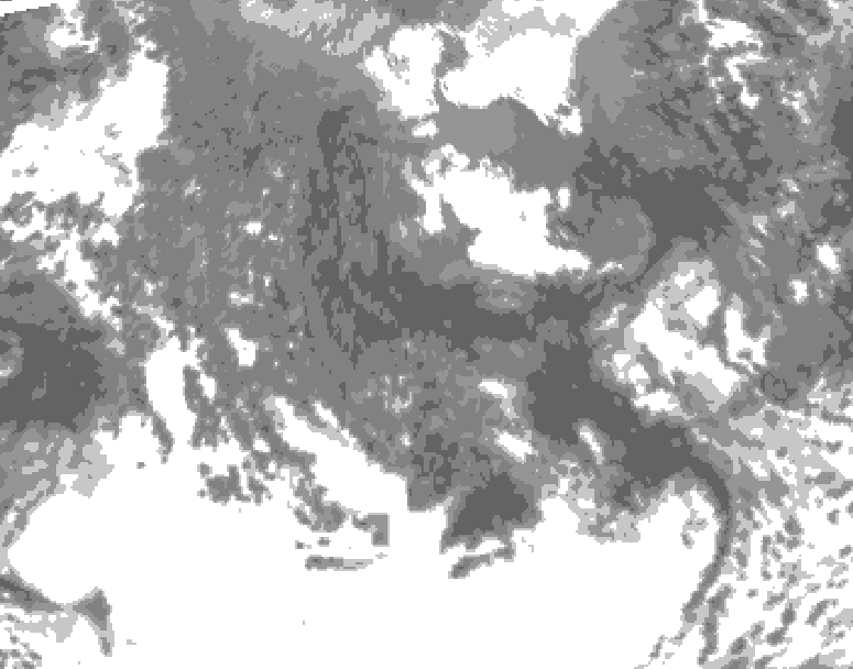 GDPS total cloud 138 hour forecast chart for Canada based on 2025/10/15 0000Z data