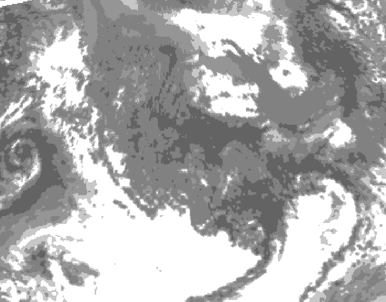 GDPS total cloud 156 hour forecast chart for Canada based on 2025/10/15 0000Z data