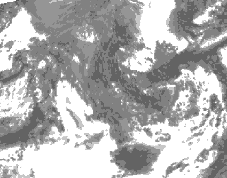 GDPS total cloud 210 hour forecast chart for Canada based on 2025/10/15 0000Z data