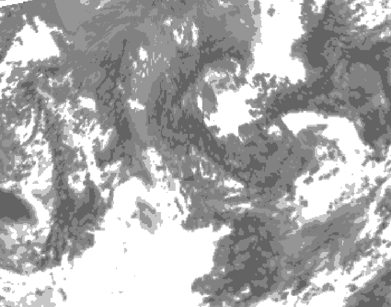 GDPS total cloud 228 hour forecast chart for Canada based on 2025/10/15 0000Z data