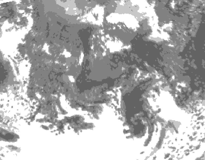 GDPS total cloud 108 hour forecast chart for Canada based on 2025/10/15 1200Z data