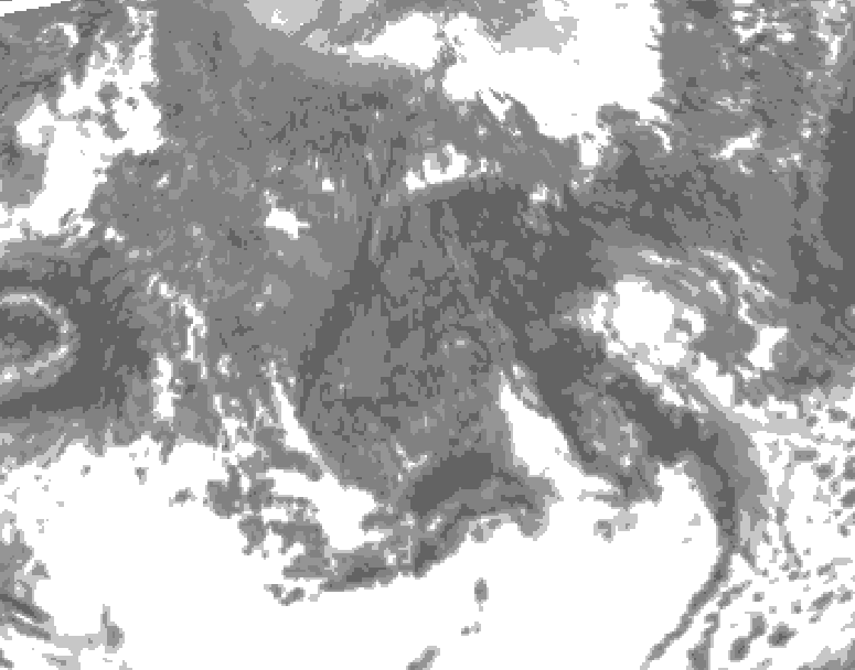 GDPS total cloud 126 hour forecast chart for Canada based on 2025/10/15 1200Z data