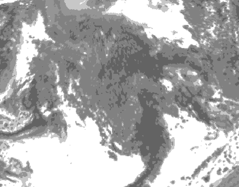 GDPS total cloud 144 hour forecast chart for Canada based on 2025/10/15 1200Z data