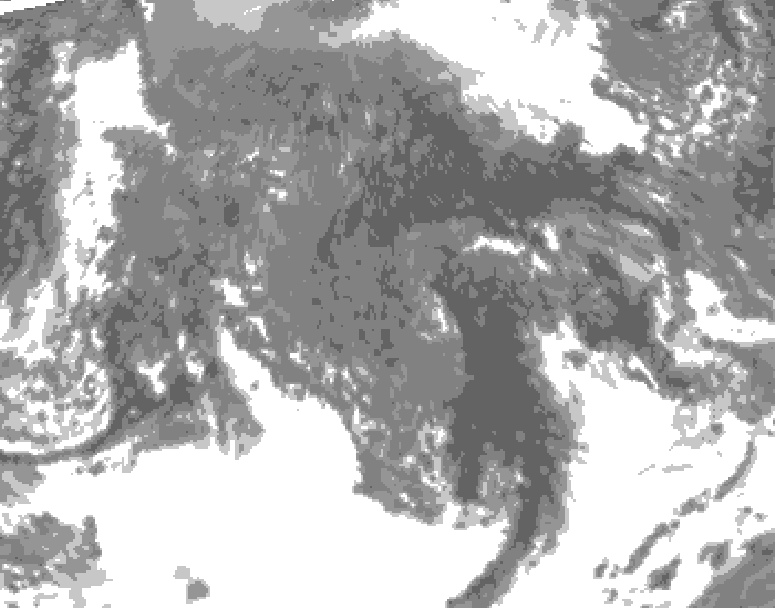 GDPS total cloud 150 hour forecast chart for Canada based on 2025/10/15 1200Z data