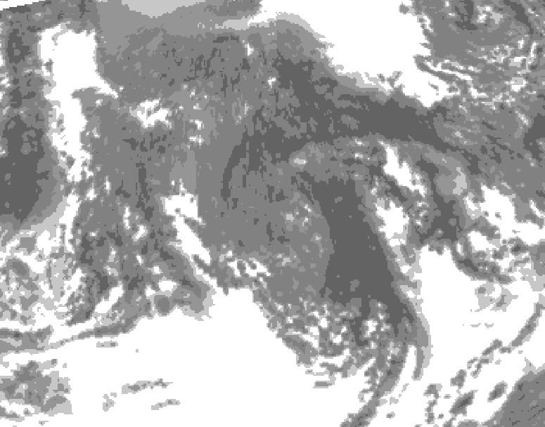 GDPS total cloud 156 hour forecast chart for Canada based on 2025/10/15 1200Z data