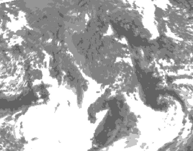 GDPS total cloud 198 hour forecast chart for Canada based on 2025/10/15 1200Z data
