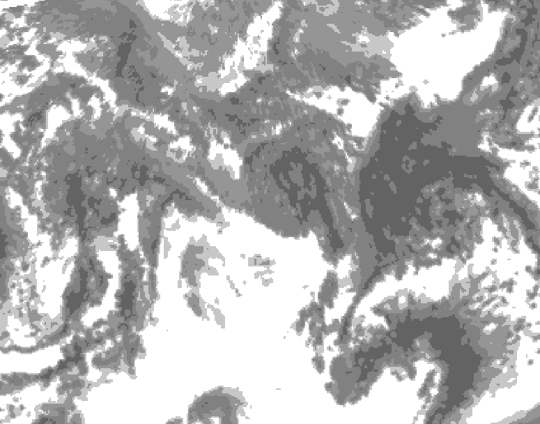 GDPS total cloud 240 hour forecast chart for Canada based on 2025/10/15 1200Z data