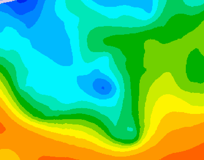 GDPS 500 millibar geopotential height 090 hour forecast chart for Canada based on 2025/10/16 0000Z data