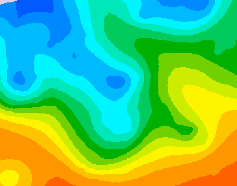 GDPS 500 millibar geopotential height 120 hour forecast chart for Canada based on 2025/10/16 0000Z data