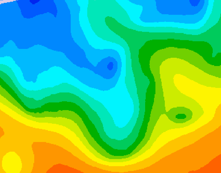 GDPS 500 millibar geopotential height 132 hour forecast chart for Canada based on 2025/10/16 0000Z data