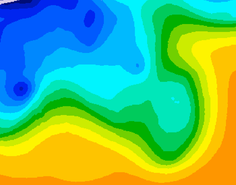 GDPS 500 millibar geopotential height 204 hour forecast chart for Canada based on 2025/10/16 0000Z data