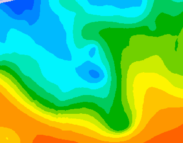 GDPS 500 millibar geopotential height 084 hour forecast chart for Canada based on 2025/10/16 1200Z data