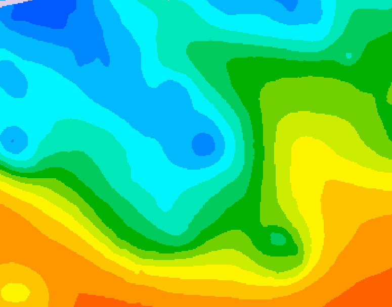 GDPS 500 millibar geopotential height 096 hour forecast chart for Canada based on 2025/10/16 1200Z data