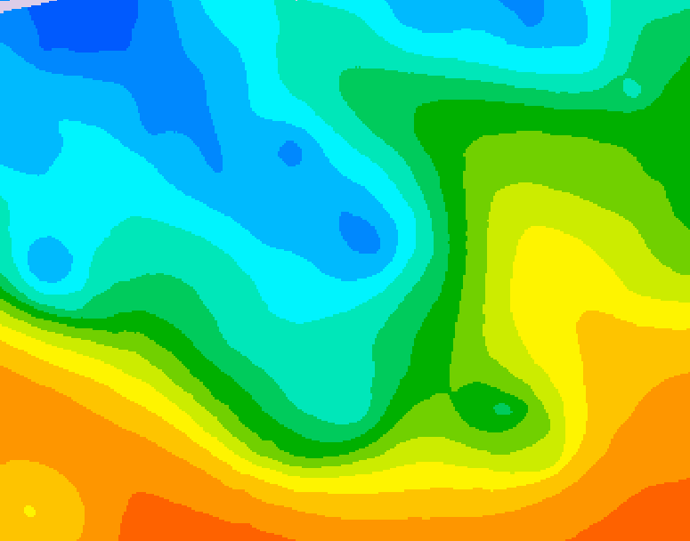 GDPS 500 millibar geopotential height 102 hour forecast chart for Canada based on 2025/10/16 1200Z data