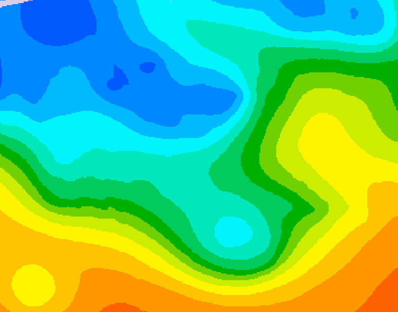 GDPS 500 millibar geopotential height 120 hour forecast chart for Canada based on 2025/10/16 1200Z data